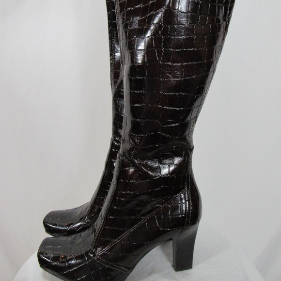 Franco Sarto Shoes - Franco Sarto Tall Brown Gator Heel Boots sz 8